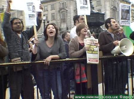 Maryam Namazie (Worker Communist Party of Iran) with Reza Moradi