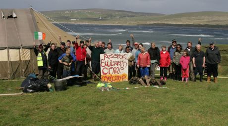 Click on image to see full-sized version Rossport Solidarity Camp set-up marquees again in Glengad