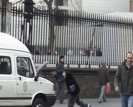 Smashing the windscreen of a van