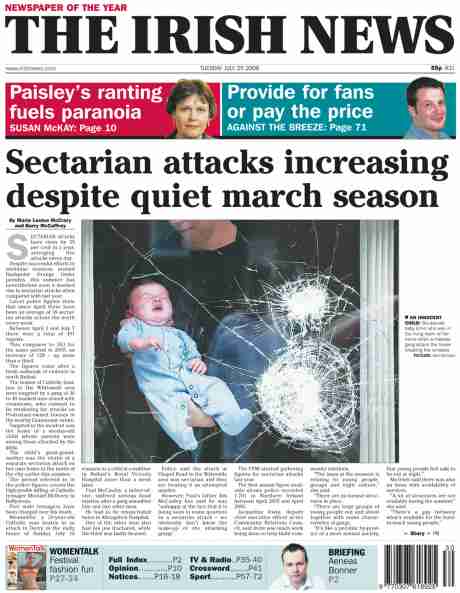 Click on image to see full-sized version Huge increase in sectarian attacks - more than 'normal' number of attacks