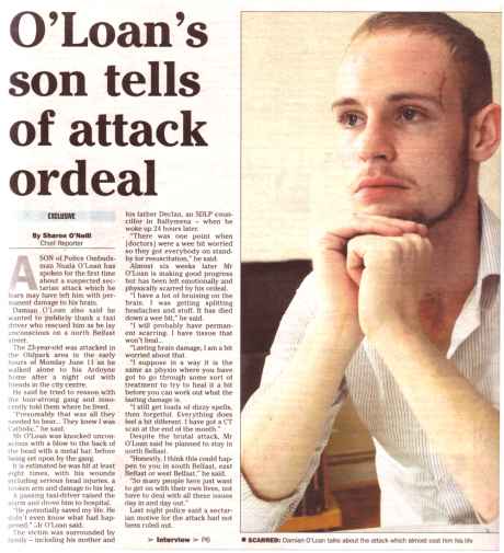 Click on image to see full-sized version Front page of Irish News July 24 2006 - where is Dublin media follow up?