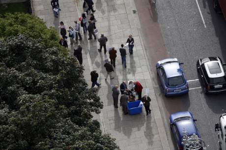 The view of one of the pickets from the top of liberty Hall