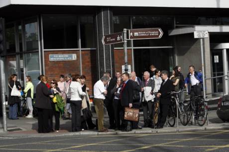 Civil servants waiting at liberty hall