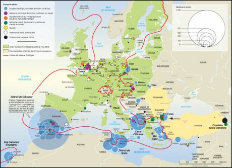 deaths linked to migrant movement in and to Europe