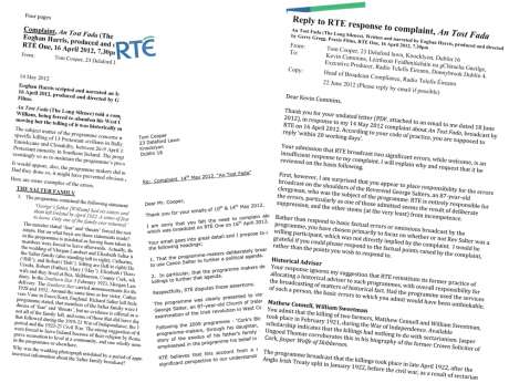 Click on image to see full-sized version Complaint, RTE response and Tom Cooper reply attached as PDFs below