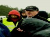 Gerry Murray and other protesters after Garda baton charge at Bellanaboy Bridge, November 10th 2006