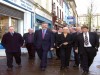 West Tyrone Sinn Fin MLA's Barry McElduff, Claire McGill and Pat Doherty M.P. with Sinn Fin party President Gerry Adams in Omagh, Co. Tyrone.