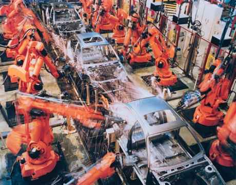 Click on image to see full-sized version Factory robots (ABB robot IRB 6400)