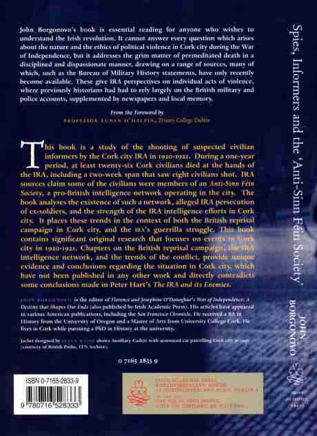 Back cover of new Borgonovo book