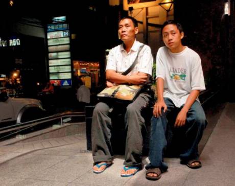 Htaly Win with his 17 year old son. A former major of the Myanmar military he as completed his defection. Peace & Compassion on him.·.