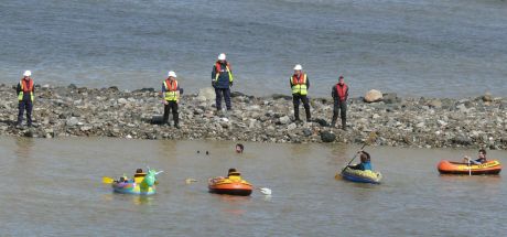 S2S swimmer back in water with S2S Fleet detachment. Insecurity foiled!