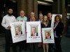 L-R: Muhummad Ali (Pakistan), Dr. Mudufar Al Twash (Iraq), Robert Ballagh (Artist), Sr Nouri Al Kaziz (Iraq), Roger Cole (PANA), Freda Hughes (IPSC), Richard Boyd Barrett (IAWM) & Claudia Saba (IAWM)