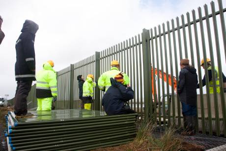 fences stacked ready to move